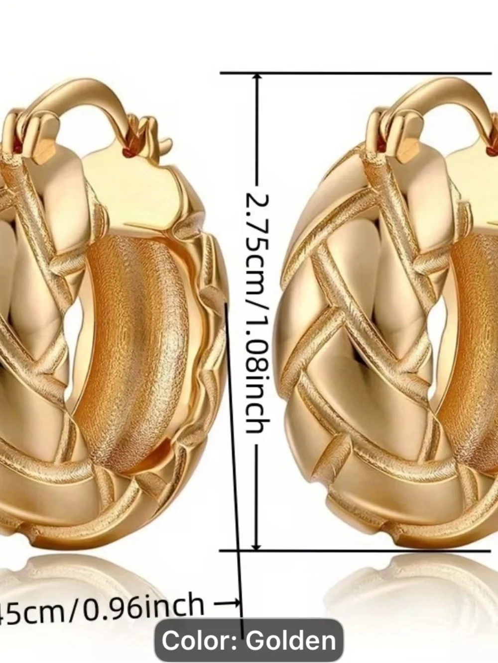 Braided middle Eastern vintage Gold Hoop Earrings for Women